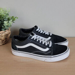 Vans 7 Old Skool Black Suede Canvas Lace Up Low Top Authentic Classic Sneakers